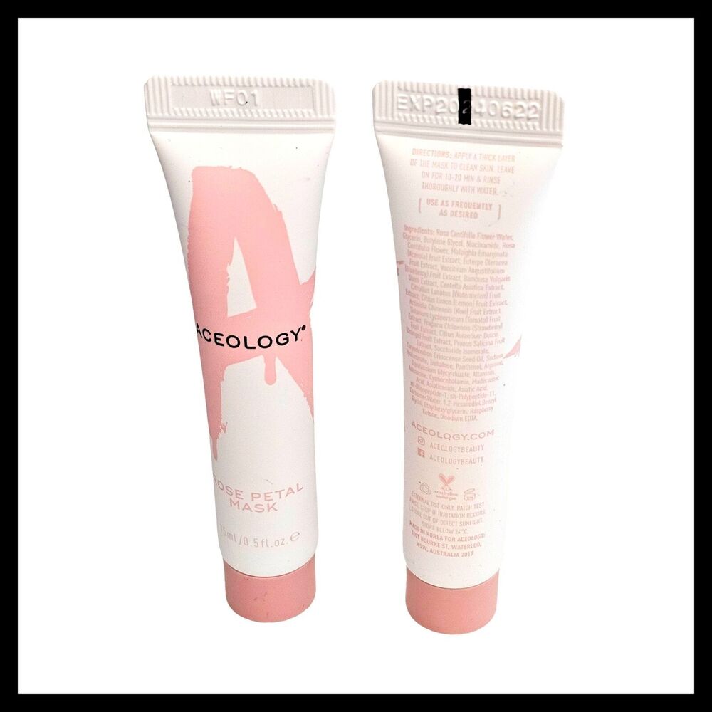2 x Aceology Rose Petal Mask to‎ Hydrate and Moisturize 0.5oz 15ml